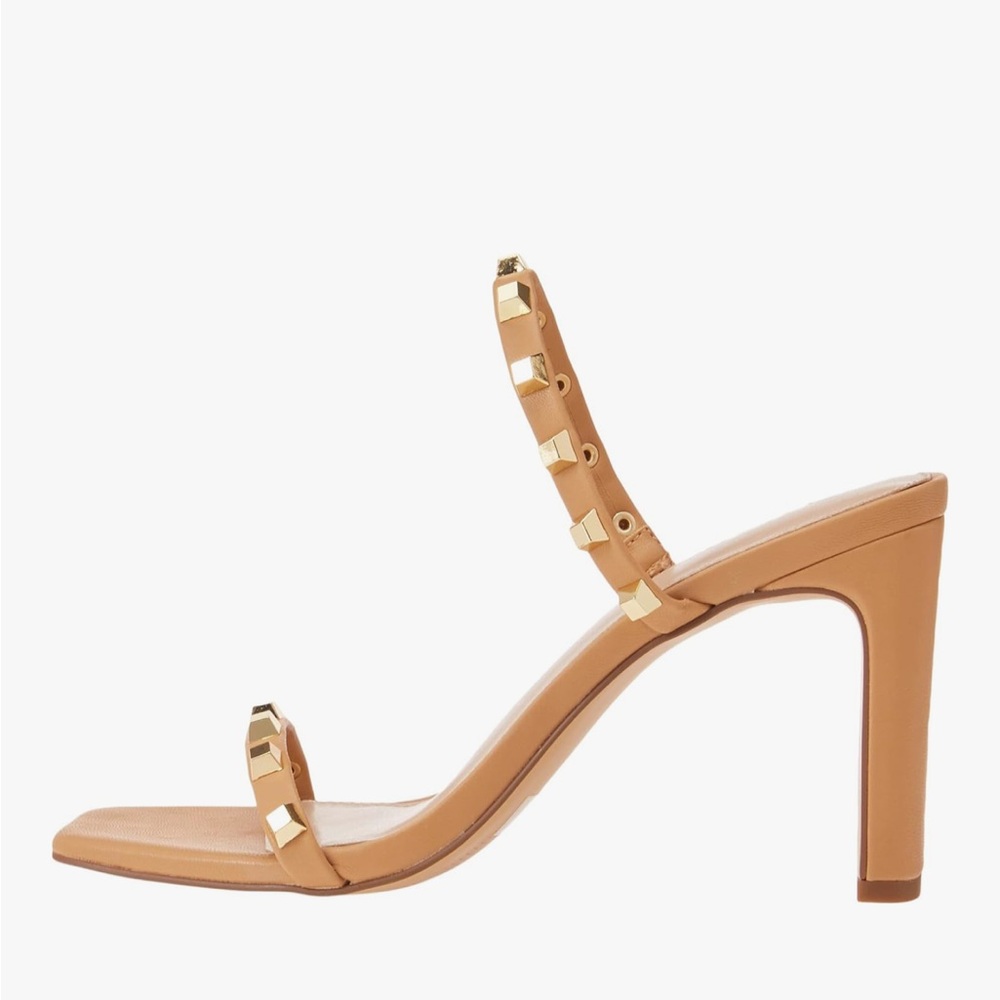 The Drop Elegant Tan Studded Avery Heels - Picture 5 of 14